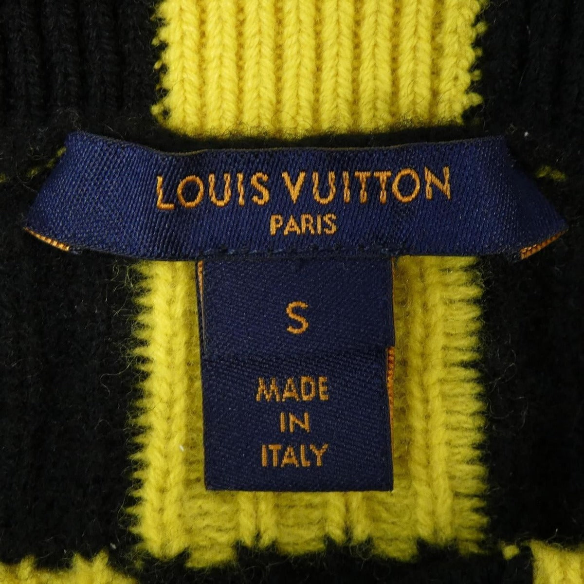 Louis Vuitton Knit Top Cashmere Black Yellow Check — view 4