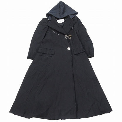 Balenciaga Double Breasted Hooded Coat Long Black M