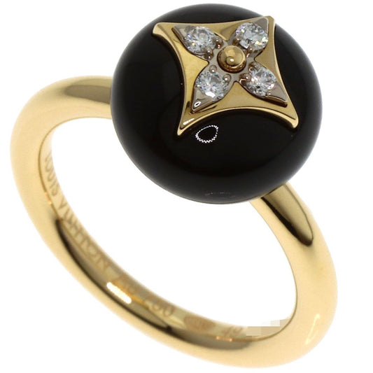 Louis Vuitton Blossom Onyx Diamond 49 Ring 18K Yellow Gold