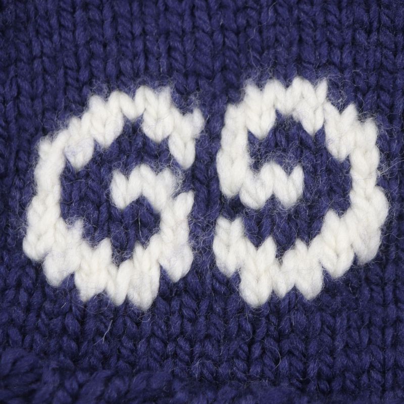 Gucci 602886 GG LOGO KNIT Baenie 100% Wool Hat Knit Cap Navy M (58 22cm