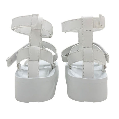 Hermes Enid Sandals Shoes Leather White Unused