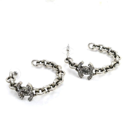 Chanel Metal Coco Mark Hoop Earrings Abd772 Ladies Pre-owned