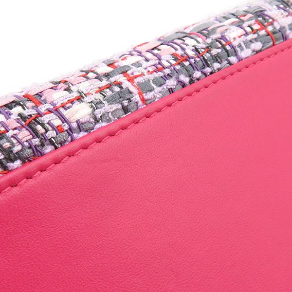 Christian Dior 2way Bag Lady Dior Medium Bag Tweed Pinkish Silver Hardware