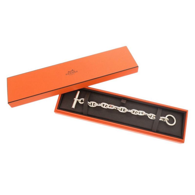 Hermes Chaine D'ancre MM 14 Frames Silver 925 Bracelet 0503 Hermes