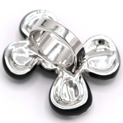 Christian Dior Ring Rhinestone Ribbon 11.5 Black Silver Color 33.6 — view 4