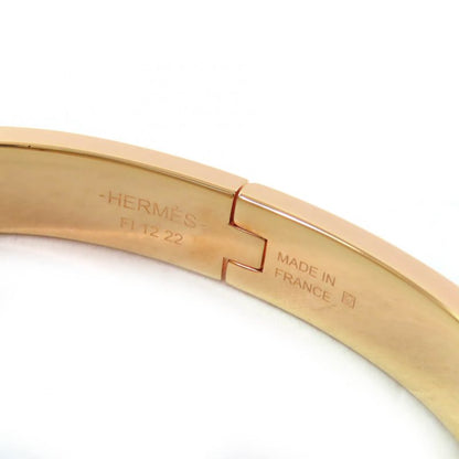 Hermes Mini Click Chaine D'ancre Enamel Rose Gold/marron Glasse Bangle Bracelet