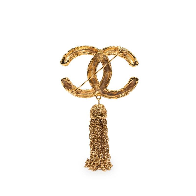 Chanel Vintage Coco Mark Yogan Lava Fringe Gold Plated Ladies Chanel