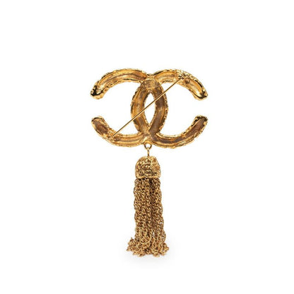 Chanel Vintage Coco Mark Yogan Lava Fringe Gold Plated Ladies Chanel
