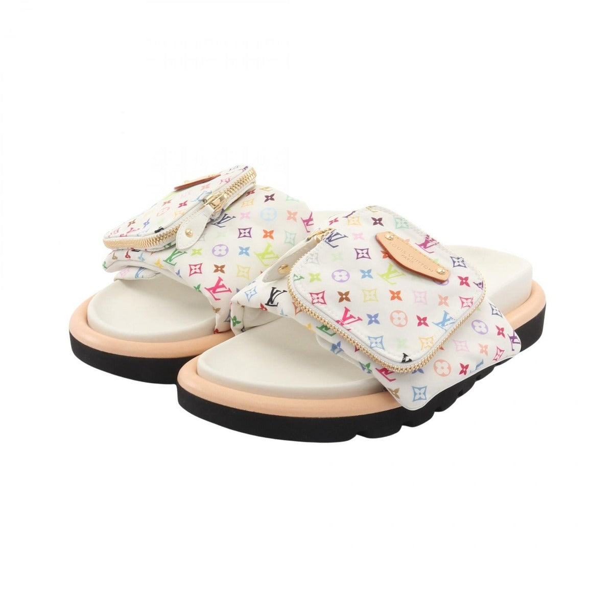 Louis Vuitton Sandals LV TM Purple Pillow Line White Multi