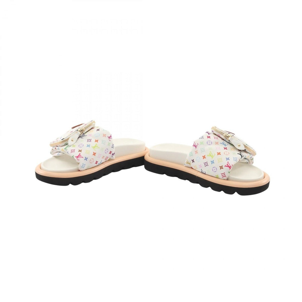 Louis Vuitton Sandals LV TM Purple Pillow Line White Multi — view 3
