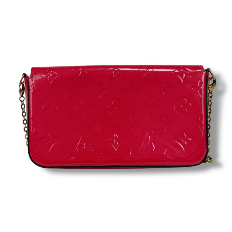 Louis Vuitton Pochette Felicie Chain Shoulder Bag Chain Wallet Vernis Patent