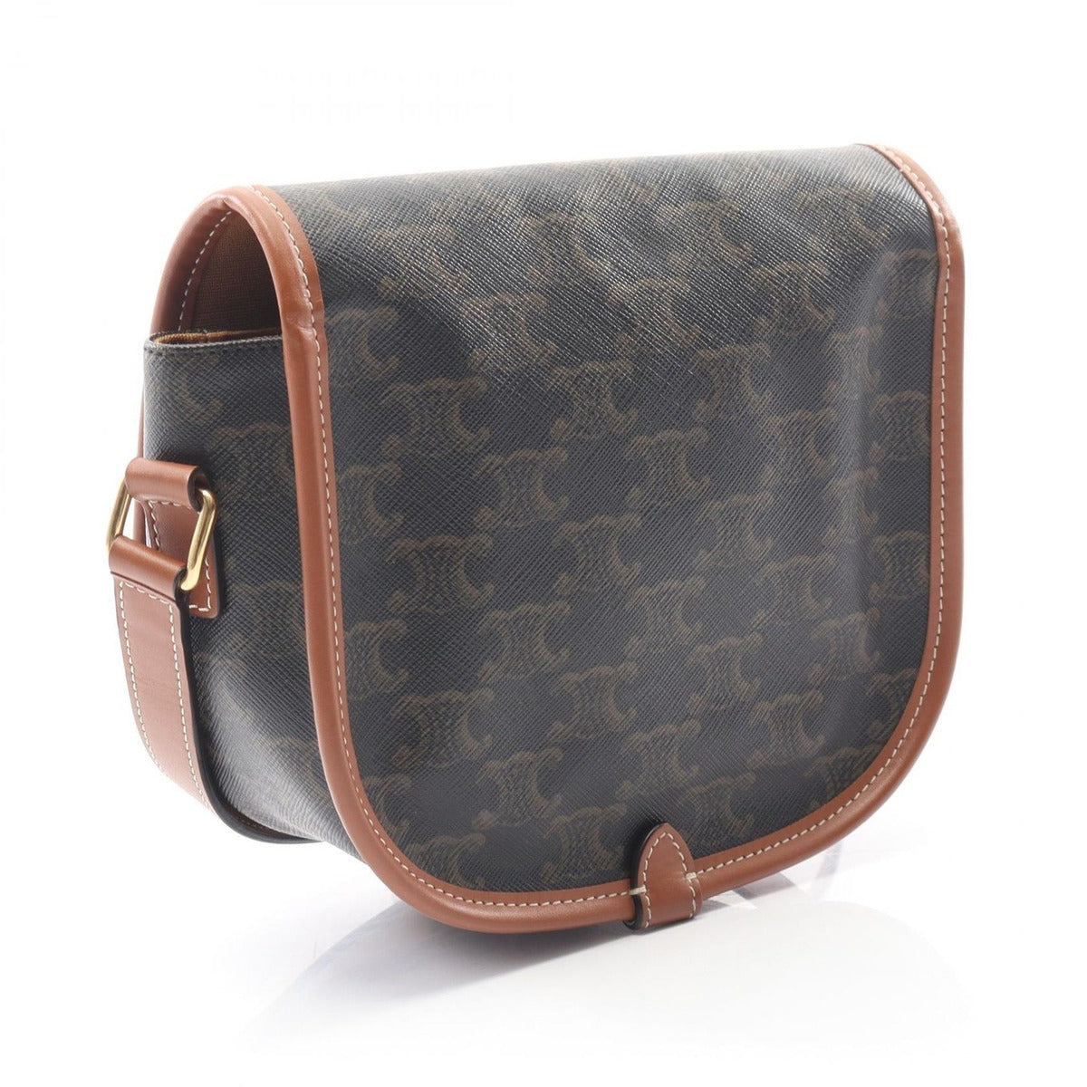 Celine Shoulder Bag Folco Triomphe Black Brown Canvas — view 2