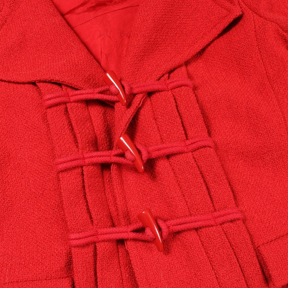Chanel Duffle Coat Short Red Wool Hooded Jacket — view 6