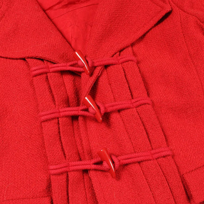 Chanel Duffle Coat Short Red Wool Hooded Jacket — view 6