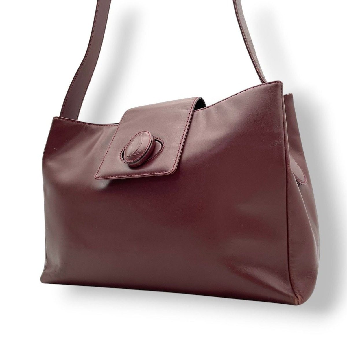 Cartier Shoulder Bag Leather Red Gold Classic Casual Going Out Date Everyday