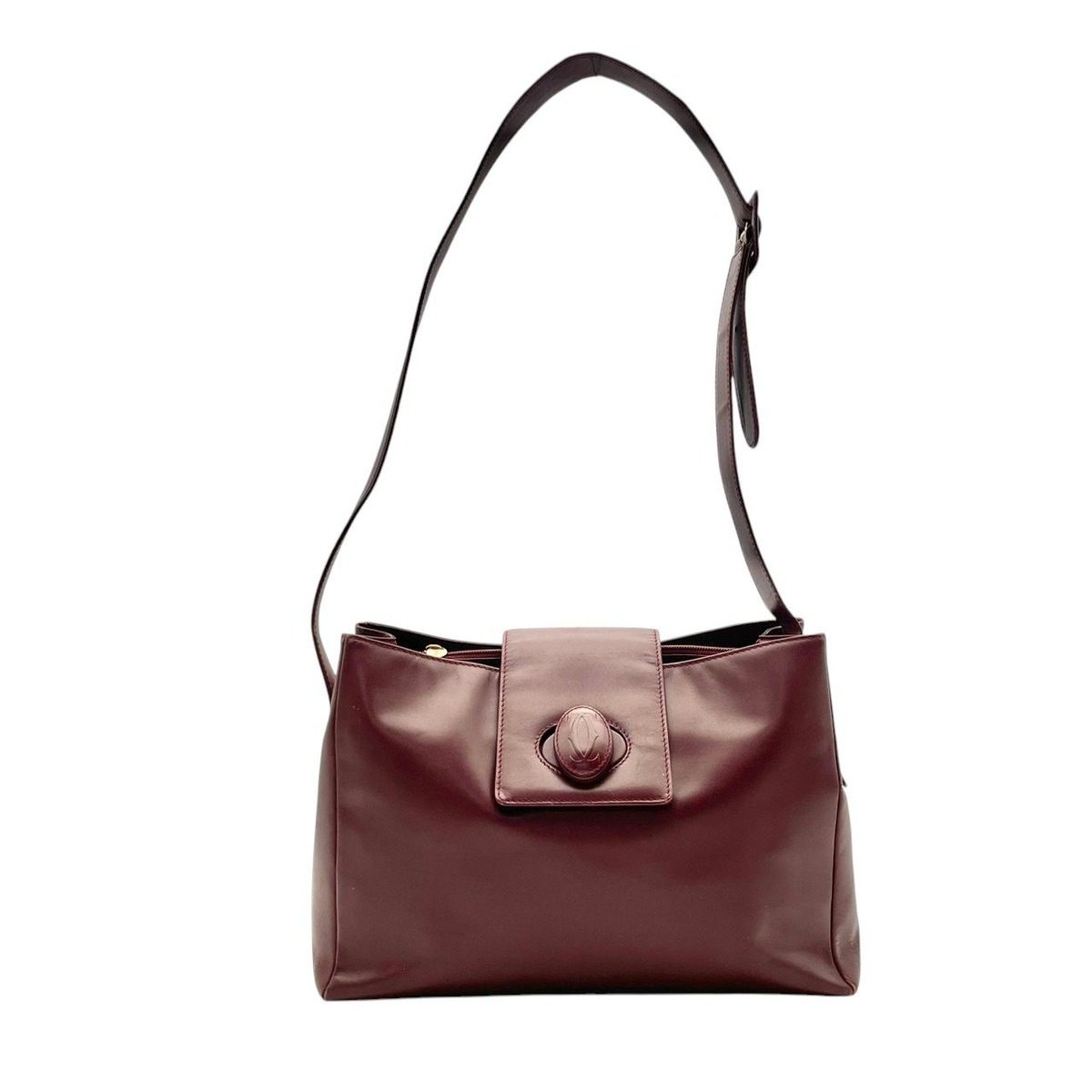Cartier Shoulder Bag Leather Red Gold Classic Casual Going Out Date Everyday — view 2