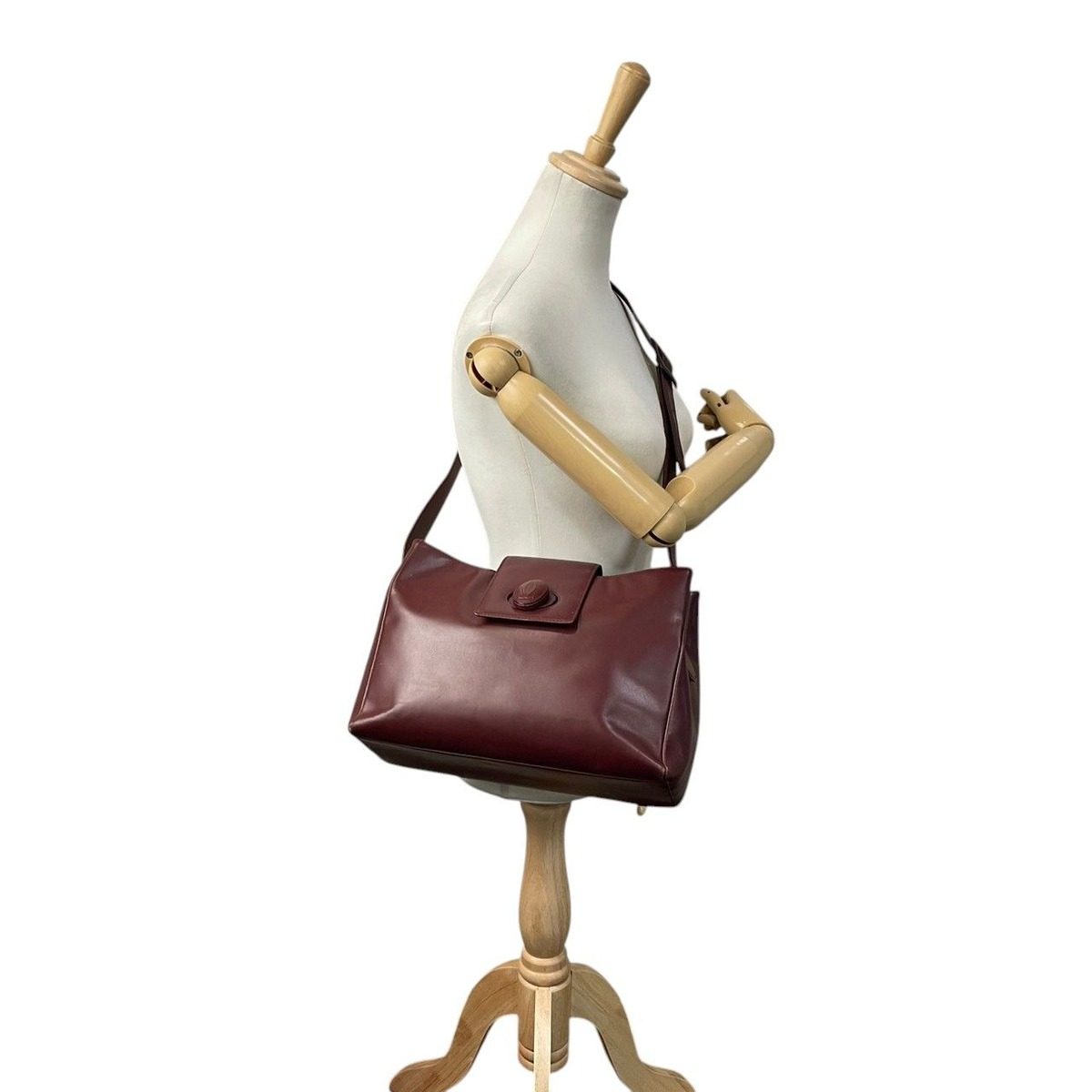 Cartier Shoulder Bag Leather Red Gold Classic Casual Going Out Date Everyday — view 4