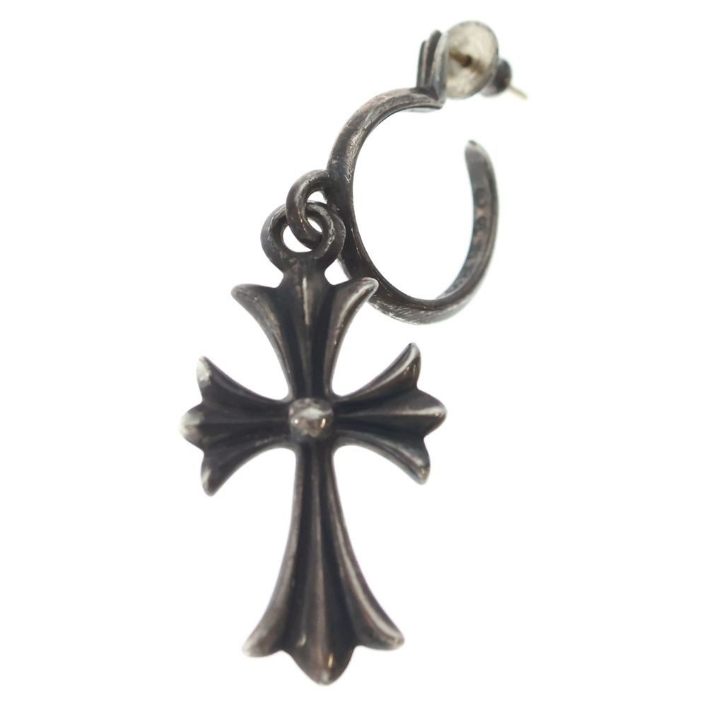 Chrome Hearts Tiny CH Cross Hoop Earrings Silver