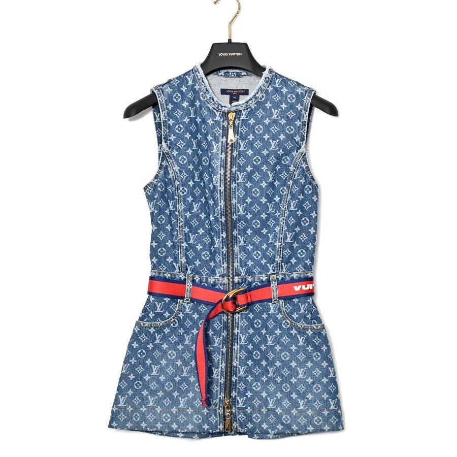 Louis Vuitton Monogram Dress Denim Blue