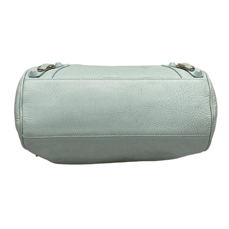 Balenciaga Handbag Classic Mini Twiggy 327103 Light Blue Coated Leather