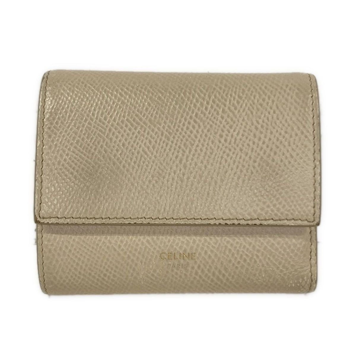 Celine Trifold Wallet Small Ivory Leather