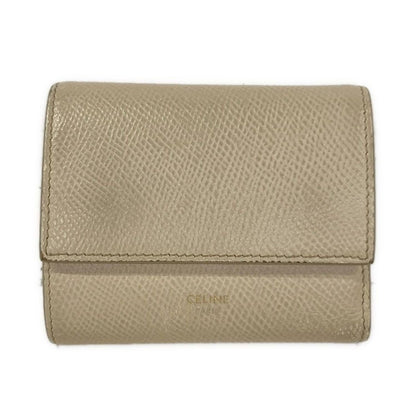 Celine Trifold Wallet Small Ivory Leather