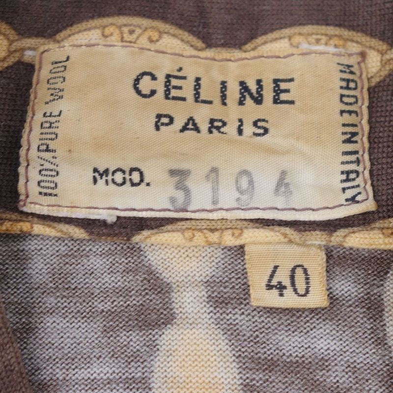 Celine Shirt Blouse Long Sleeves Long Sleeves Wool Italy