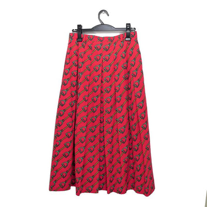 Gucci Fupli Tsukato Bit Motif Size 42 Red Cotton Ladies Women's Clothes