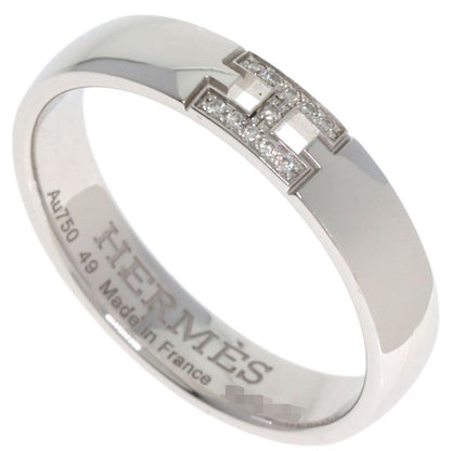Hermes Ever Hera Cles Diamond #49 Ring 18K White Gold Ladies