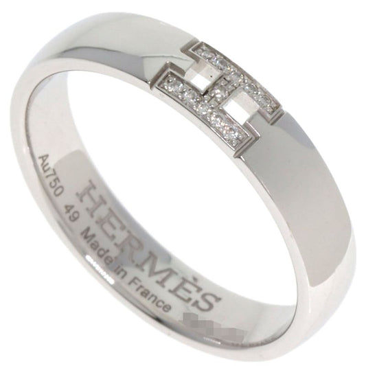 Hermes Ever Hera Cles Diamond #49 Ring 18K White Gold Ladies