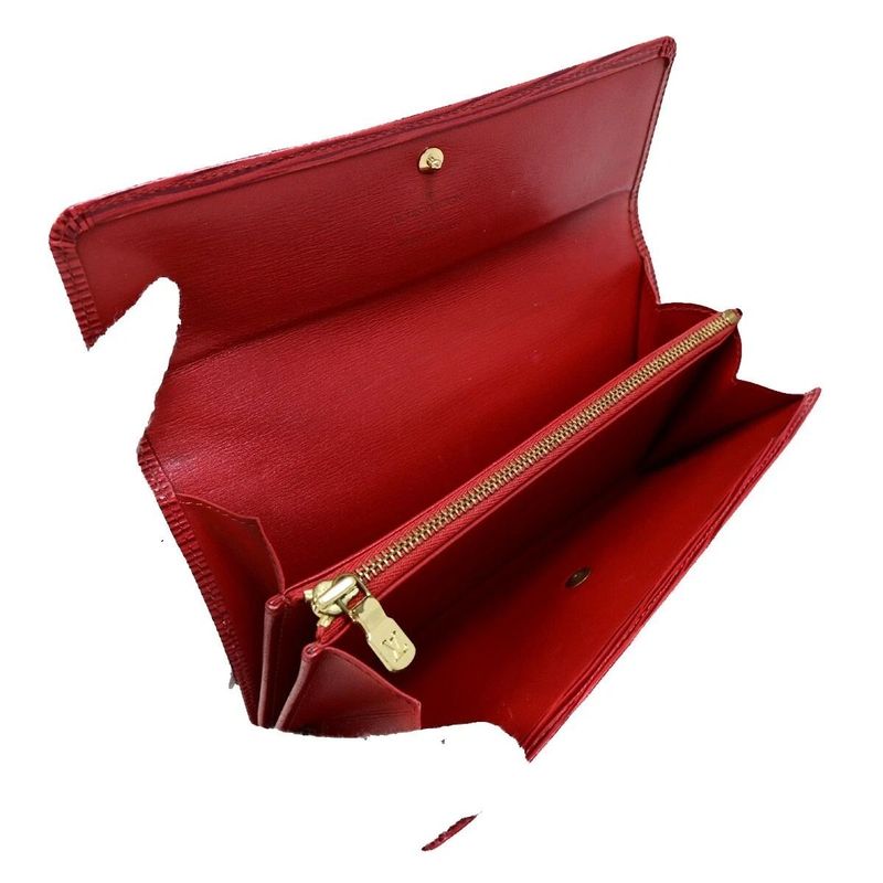 Louis Vuitton Long Wallet Epi Red Ruby Set Of Two 61ka294