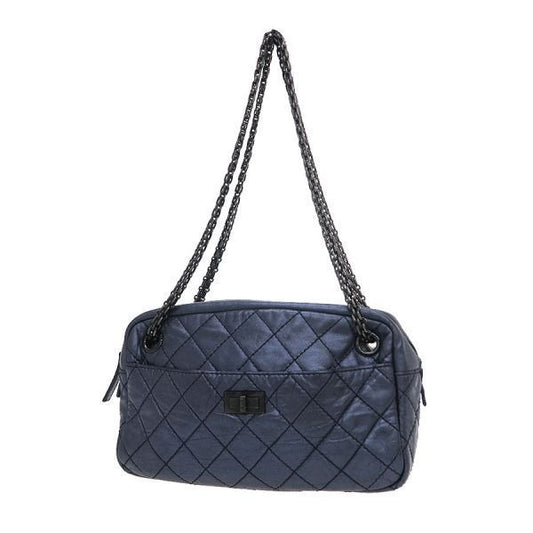 Chanel Quilted Handbag Blue Navy