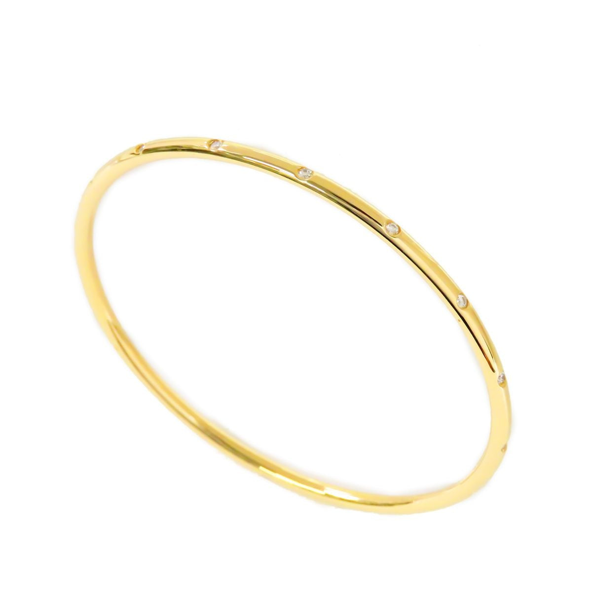 Tiffany & Co Bangle Bizzette Dots Yellow Gold 18K Diamond Bracelet — view 2