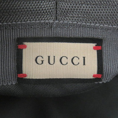 Gucci 627115 Off The Grid GG Logo Leather Piping Bucket Hat Gray S/57cm