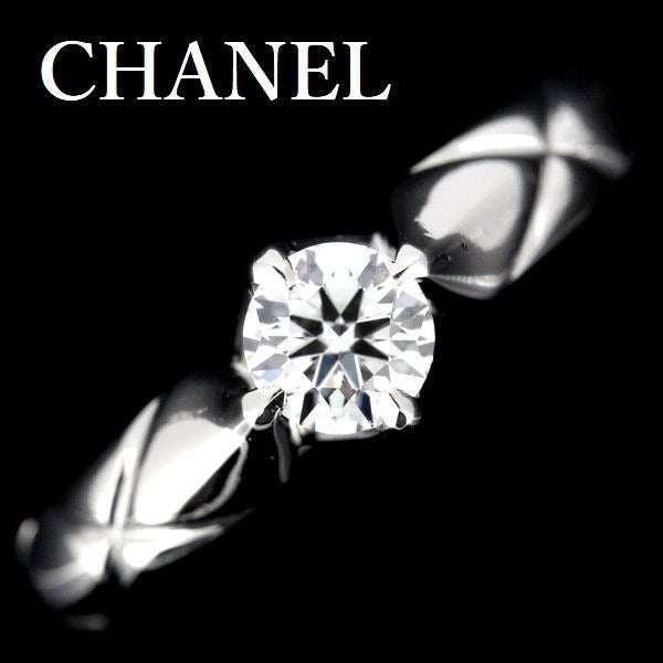 Chanel Quilted Diamond 030 CT F-Vvs 2 Ring Pt950 47