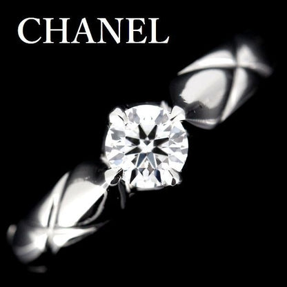 Chanel Quilted Diamond 030 CT F-Vvs 2 Ring Pt950 47