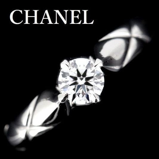 Chanel Quilted Diamond 030 CT F-Vvs 2 Ring Pt950 47
