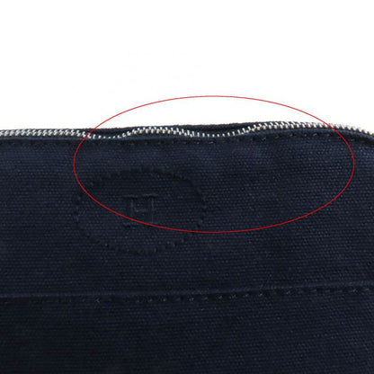 Hermes Bolide Pouch PM H Logo Embroidery Pouch / Cosmetic Pouch Navy Made In