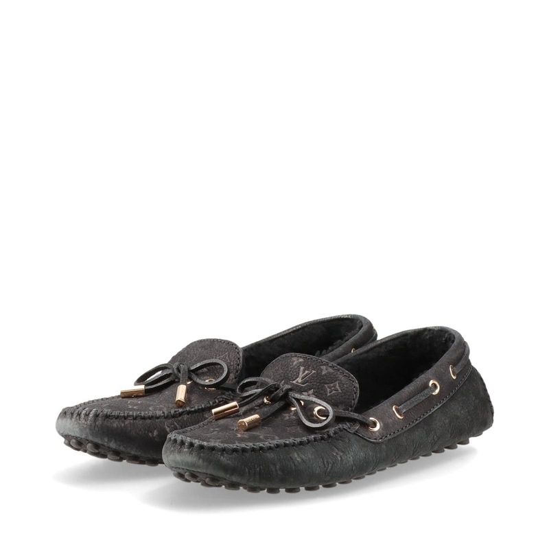 Louis Vuitton Arizona Line 18 Monogram Leather Driving Shoes Women's 36 Nd0168