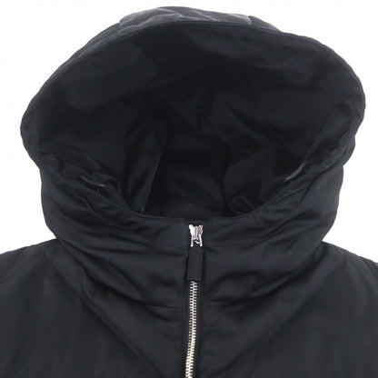 Prada Logo Print Re-Nylon Hooded Zip Up Down Vest Black Xxxl — view 2
