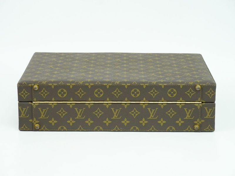 Authentic Louis Vuitton LV Crusher Monogram Attache Case Handbag Brown M53124