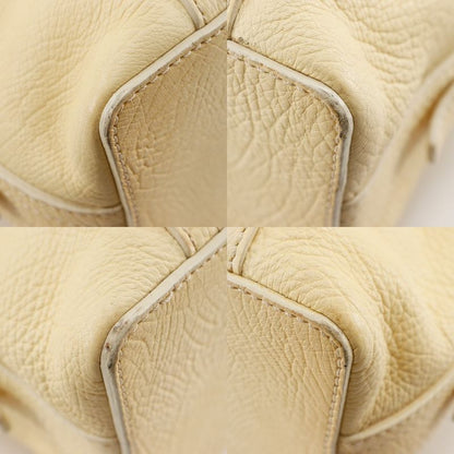 Celine Mini Boston Bag Triomphe Leather Off White Women Tote Bag