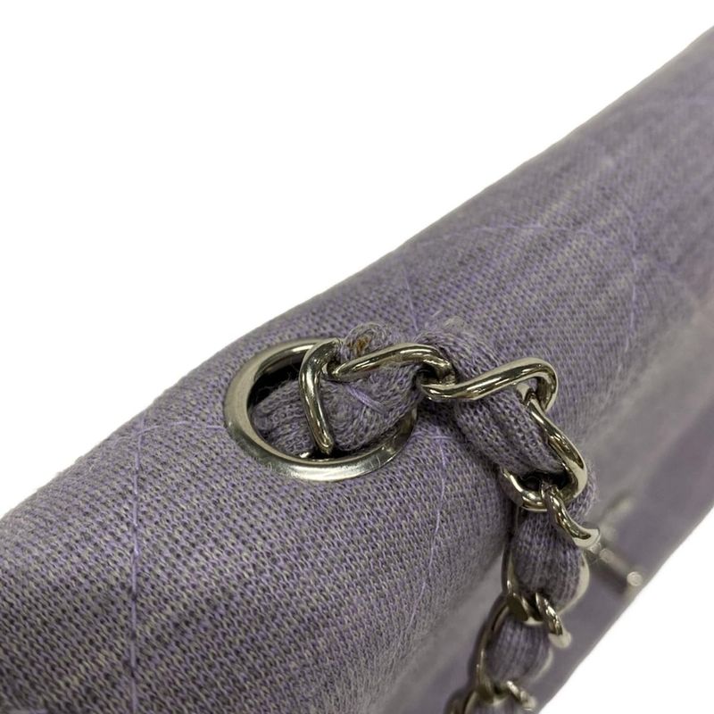 Chanel Shoulder Bag Single Flap Matelasse Light Purple Chain Shoulder/silver