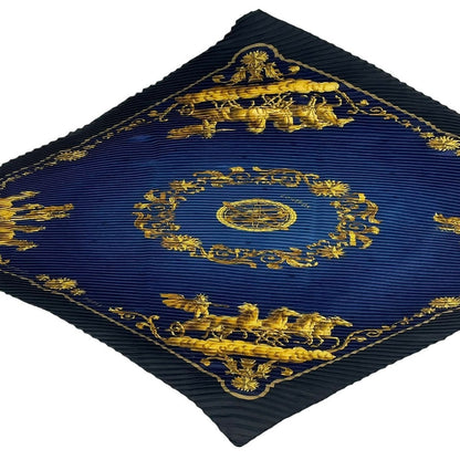 Hermes Scarf Pleated Silk Cosmos Space Blue — view 3