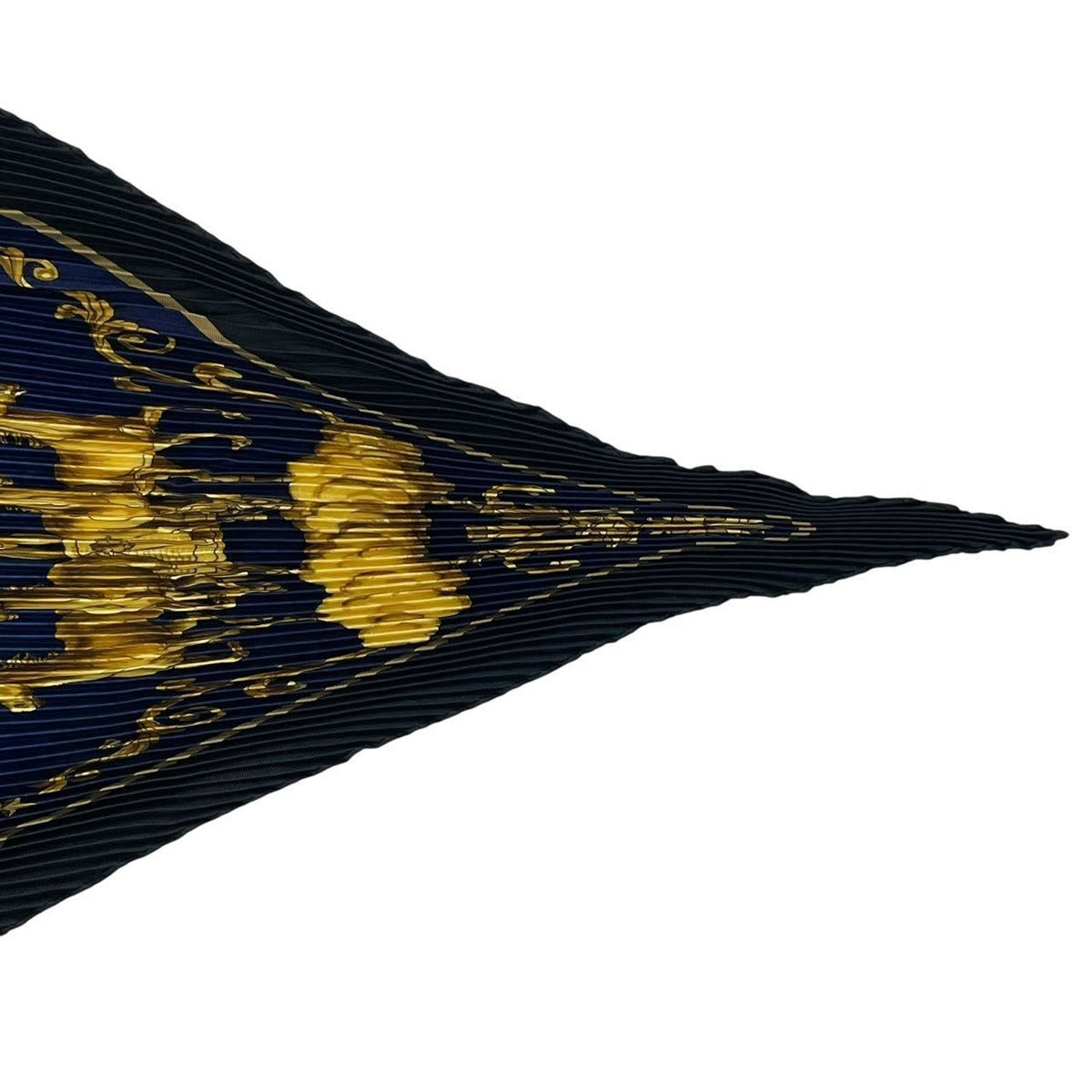 Hermes Scarf Pleated Silk Cosmos Space Blue — view 4
