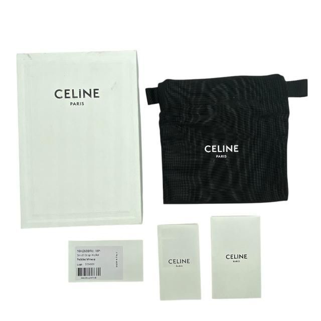 Celine Wallet Fold Wallet Compact Wallet Mini Wallet Logo Leather Gray