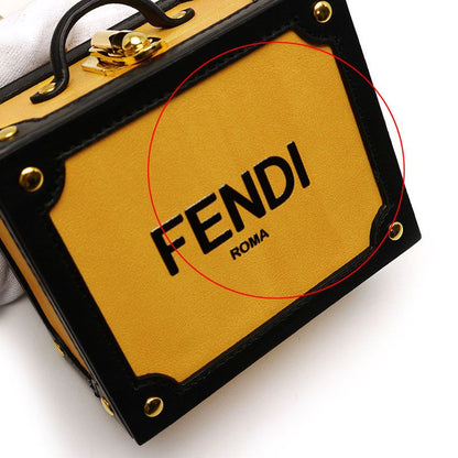 Fendi Romacharm Yellow Leather Key Holder Bagcharm 22SS Storage With Bag