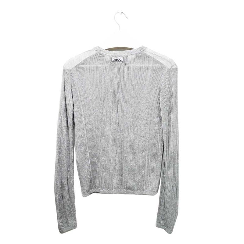 Gucci Cardigan Crystal Button S Size Silver - 765717 Long Sleeve