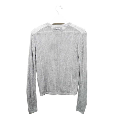 Gucci Cardigan Crystal Button S Size Silver - 765717 Long Sleeve