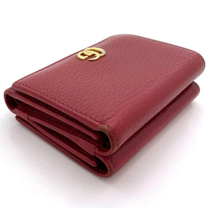 Gucci Trifold Wallet Ec21063 Red Marmont 474746